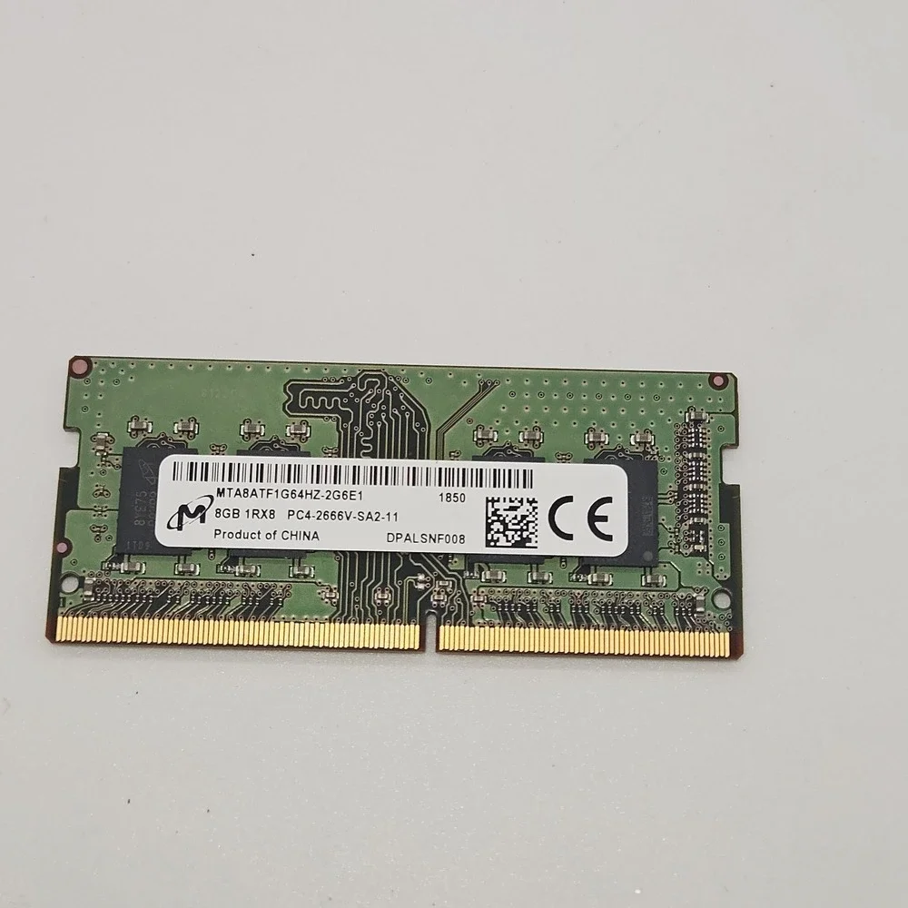 RAM Per Notebook 8 GB DDR4 PC4-2666V – Micron SO-DIMM, Single Module